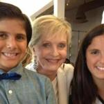 The author?s children, Noel and Natalia, with Florence Henderson.